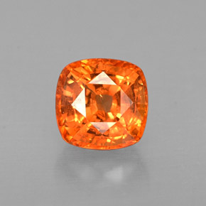 0.88 ct Orange Sapphire Gemstone, Sapphire Gem in Cushion-Cut Shape for Sale.