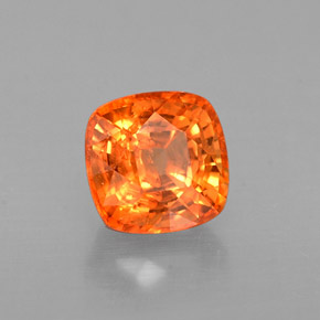 0.88 ct Orange Sapphire Stone, Natural Sapphire in Cushion-Cut Shape for Sale