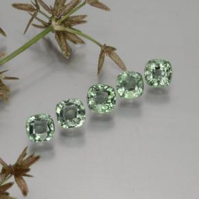 3.40 ct Green Sapphire Gemstone, Sapphire Gem in Cushion-Cut Shape for Sale.