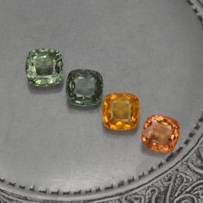 2.59 ctw Multicolor Sapphire Gemstones, Sapphire Gems in Cushion-Cut Shape for Sale.
