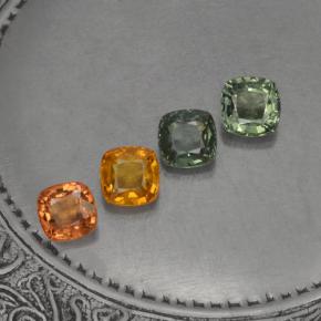 2.59 ctw Multicolor Sapphire Stones, Natural Sapphire in Cushion-Cut Shape for Sale