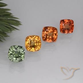 2.81 ctw Multicolor Sapphire Stones, Natural Sapphire in Cushion-Cut Shape for Sale