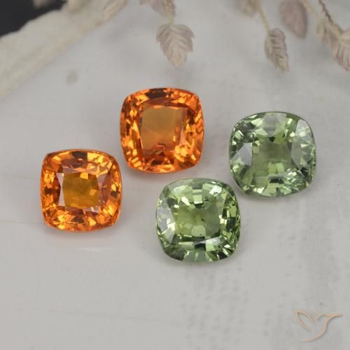 2.54 ctw Multicolor Sapphire Stones, Natural Sapphire in Cushion-Cut Shape for Sale