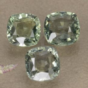 2.27 ctw Green Sapphire Stones, Natural Sapphire in Cushion-Cut Shape for Sale