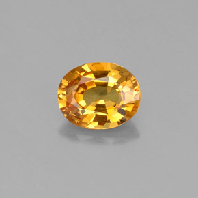 0.74 ct Yellow Sapphire Gemstone, Sapphire Gem in Oval Facet Shape for Sale.