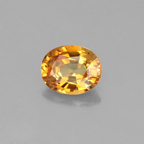 0.74 ct Yellow Sapphire Stone, Natural Sapphire in Oval Facet Shape for Sale
