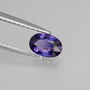 0.54 ct Violet Sapphire Stone, Natural Sapphire in Oval Facet Shape for Sale