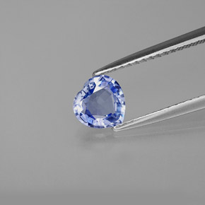 0.78 ct Blue Sapphire Gemstone, Sapphire Gem in Heart Facet Shape for Sale.