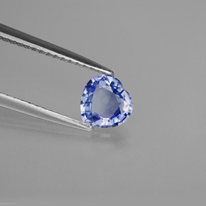 0.78 ct Blue Sapphire Stone, Natural Sapphire in Heart Facet Shape for Sale
