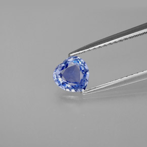 0.71 ct Blue Sapphire Gemstone, Sapphire Gem in Heart Facet Shape for Sale.