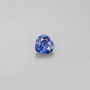 0.44 ct Blue Sapphire Gemstone, Sapphire Gem in Heart Facet Shape for Sale.