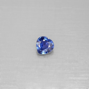 0.37 ct Blue Sapphire Gemstone, Sapphire Gem in Heart Facet Shape for Sale.
