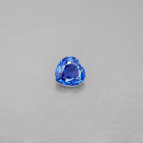 0.43 ct Blue Sapphire Gemstone, Sapphire Gem in Heart Facet Shape for Sale.