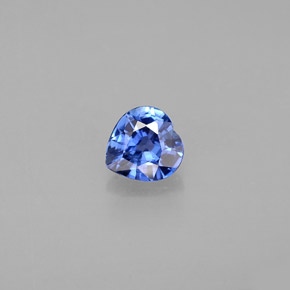 0.39 ct Blue Sapphire Gemstone, Sapphire Gem in Heart Facet Shape for Sale.