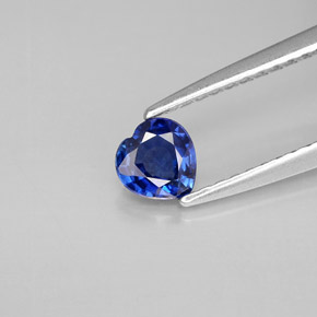 0.38 ct Blue Sapphire Gemstone, Sapphire Gem in Heart Facet Shape for Sale.