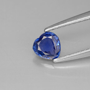 0.36 ct Blue Sapphire Gemstone, Sapphire Gem in Heart Facet Shape for Sale.