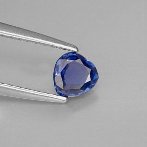 0.36 ct Blue Sapphire Stone, Natural Sapphire in Heart Facet Shape for Sale