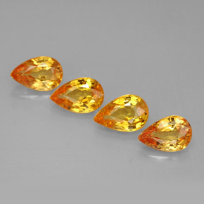 2.08 ct Yellow Sapphire Gemstone, Sapphire Gem in Pear Facet Shape for Sale.