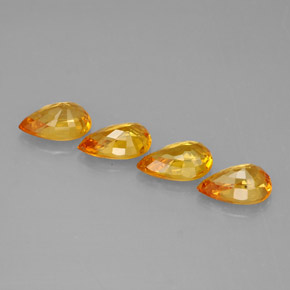 Sapphire Gemstone in 6 x 4 mm (calibrated) Size for Sale, Sapphire Stone in Yellow Golden Color