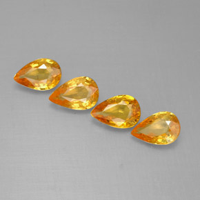 1.83 ct Yellow Sapphire Gemstone, Sapphire Gem in Pear Facet Shape for Sale.