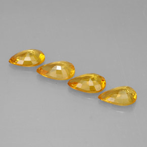 Sapphire Gemstone in 6 x 4 mm (calibrated) Size for Sale, Sapphire Stone in Yellow Golden Color