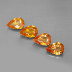 1.89 ct Orange Sapphire Gemstone, Sapphire Gem in Pear Facet Shape for Sale.