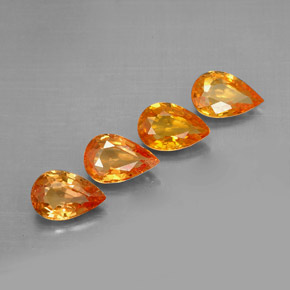 1.89 ct Orange Sapphire Stone, Natural Sapphire in Pear Facet Shape for Sale