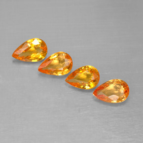1.82 ct Gold Sapphire Gemstone, Sapphire Gem in Pear Facet Shape for Sale.