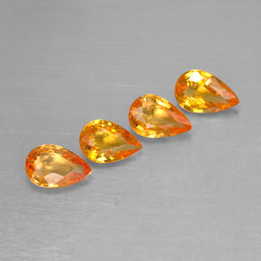 1.82 ct Gold Sapphire Stone, Natural Sapphire in Pear Facet Shape for Sale