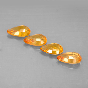 Sapphire Gemstone in 6 x 4 mm (calibrated) Size for Sale, Sapphire Stone in Yellow Golden Color
