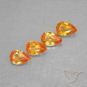 Medium Orange Saphir Edelstein - 0.5ct Birnen Schliff (ID: 287355)