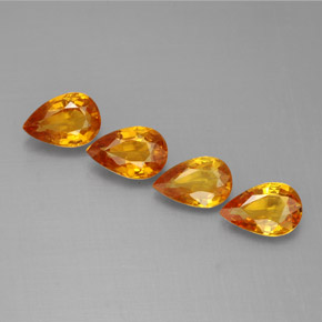 1.95 ctw Yellow Sapphire Gemstones, Sapphire Gems in Pear Facet Shape for Sale.