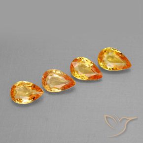 1.82 ctw Orange Sapphire Stones, Natural Sapphire in Pear Facet Shape for Sale