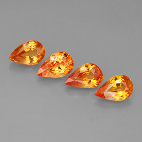 Naranja medio Zafiro Gema - 0.5ct Corte en forma de pera (ID: 287364)