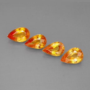 Amber Orange Сапфир Камень - 0.5ct Фасетная Груша (ID: 287365)