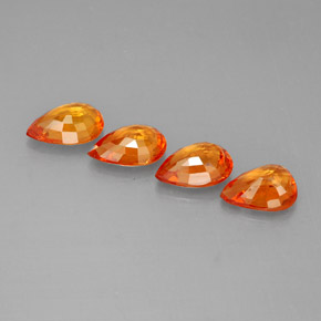 Sapphire Gemstone in 6 x 4 mm (calibrated) Size for Sale, Sapphire Stone in Orange Color