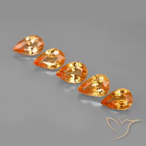 Amber Orange Sapphire Gem - 0.5ct Pear Facet (ID: 287372)
