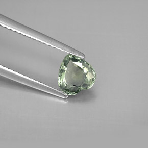 0.90 ct Green Sapphire Stone, Natural Sapphire in Heart Facet Shape for Sale