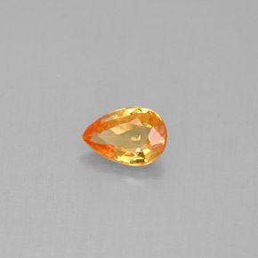 0.50 ct Orange Sapphire Stone, Natural Sapphire in Pear Facet Shape for Sale
