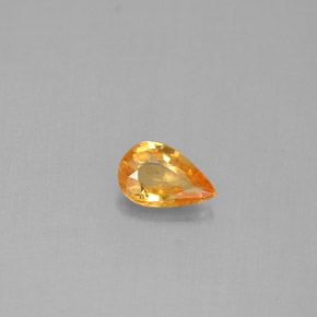 0.37 ct Yellow Sapphire Gemstone, Sapphire Gem in Pear Facet Shape for Sale.