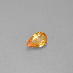 0.37 ct Yellow Sapphire Stone, Natural Sapphire in Pear Facet Shape for Sale