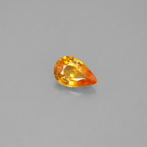 0.51 ct Orange Sapphire Gemstone, Sapphire Gem in Pear Facet Shape for Sale.