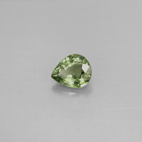 0.77 ct Green Sapphire Stone, Natural Sapphire in Pear Facet Shape for Sale