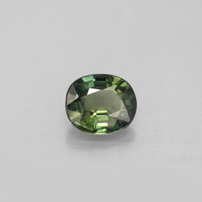 0.94 ct Green Sapphire Stone, Natural Sapphire in Oval Facet Shape for Sale