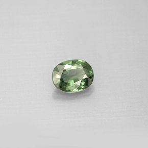 0.76 ct Green Sapphire Stone, Natural Sapphire in Oval Facet Shape for Sale