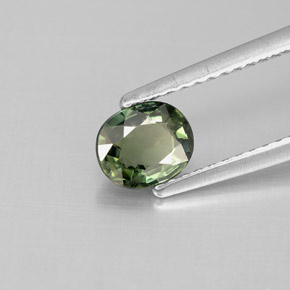 0.78 ct Green Sapphire Gemstone, Sapphire Gem in Oval Facet Shape for Sale.