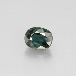 0.88 ct Green Sapphire Gemstone, Sapphire Gem in Oval Facet Shape for Sale.