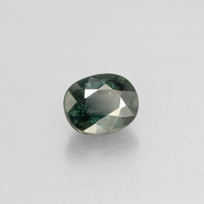 0.88 ct Green Sapphire Stone, Natural Sapphire in Oval Facet Shape for Sale