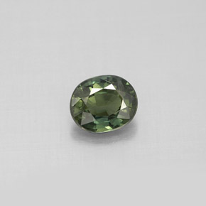 0.78 ct Green Sapphire Gemstone, Sapphire Gem in Oval Facet Shape for Sale.