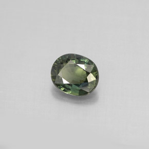 0.78 ct Green Sapphire Stone, Natural Sapphire in Oval Facet Shape for Sale